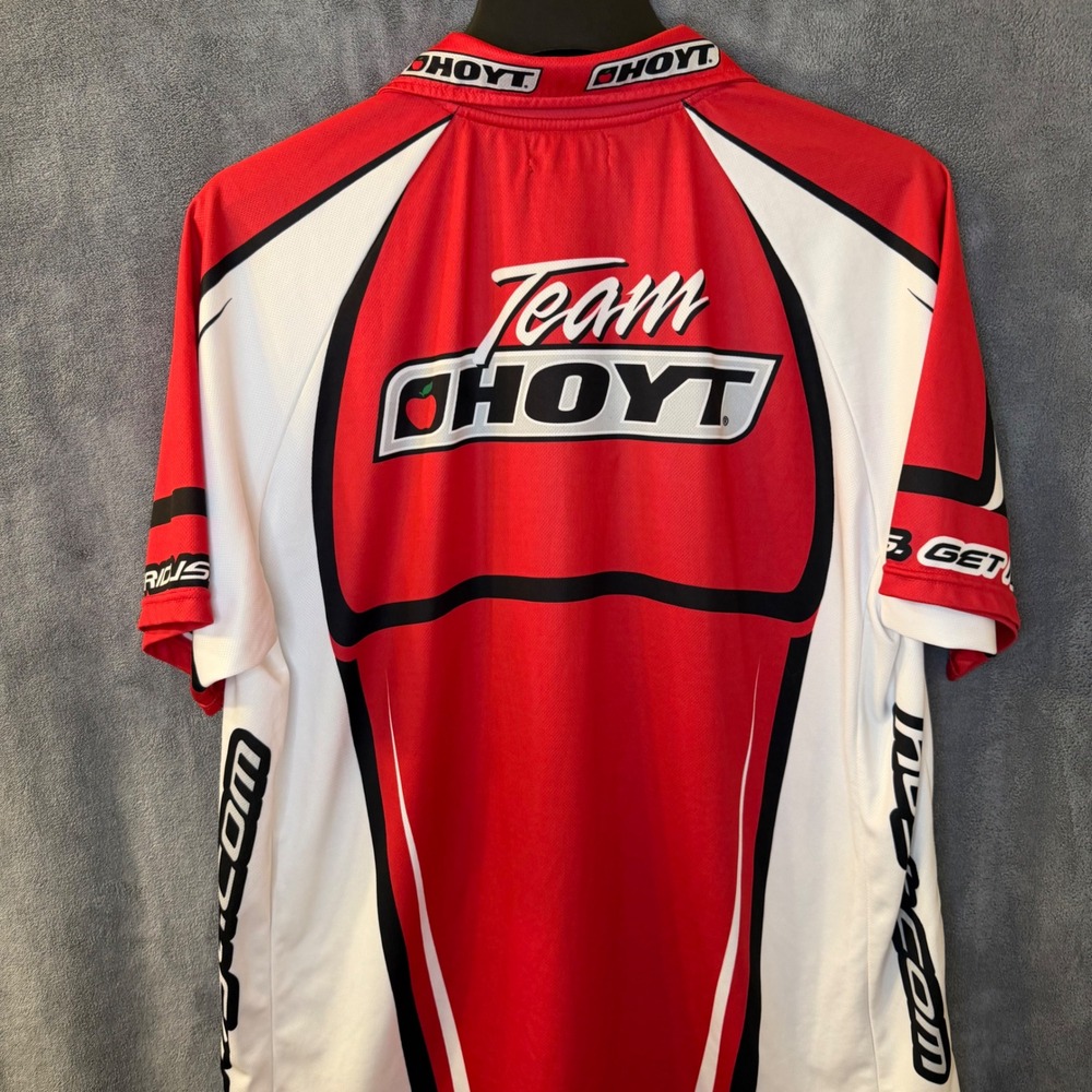 Team Hoyt Archery Performance Polo Shirt Mens XL Red White Black Get Serious